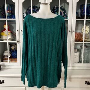 Terra & Sky Emerald Green Women's Sweater Size 1X NWT